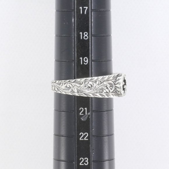 Gucci Interlocking G Arabesque Silver Ring, Ring Box, Bag, Total Weight 6.7g - Picture 5 of 8